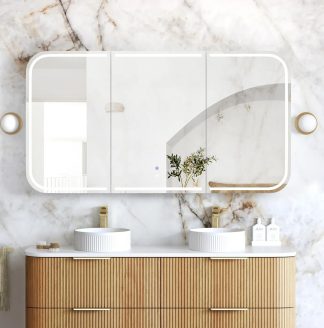 Newport Led Shaving Cabinet 1500 x 750 Woodland Oak Premium Edition