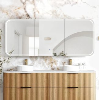 Newport Led Shaving Cabinet 1800 x 750 Woodland Oak Premium Edition