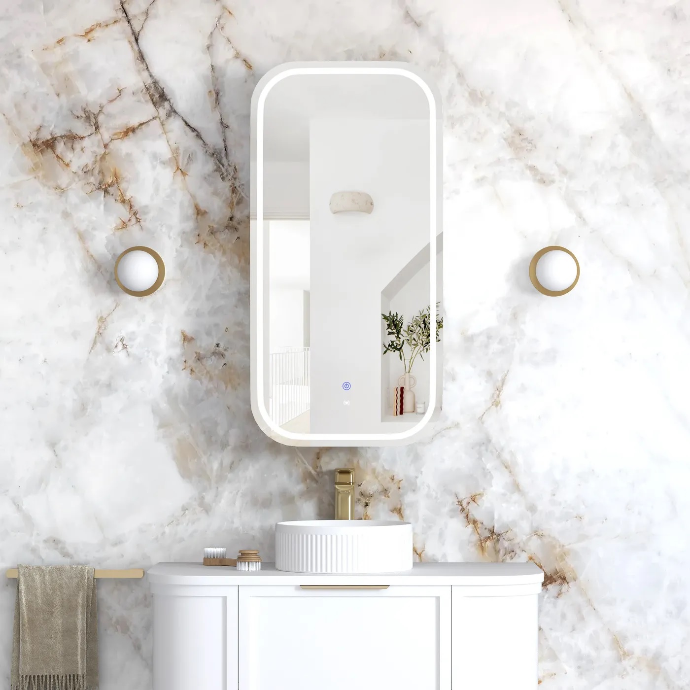 Newport Led Shaving Cabinet 450 x 900 Matte White Premium Edition