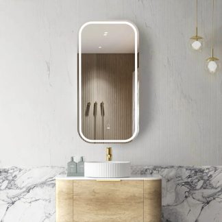 Newport Led Shaving Cabinet 450 x 900 Natural Oak