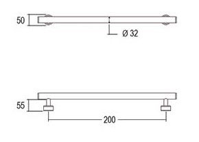 Linear Grab Towel Rail 200mm - Image 2