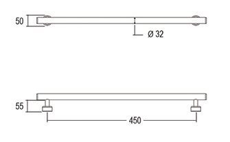 Linear Grab Towel Rail 450mm - Image 2