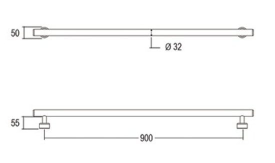Linear Grab Towel Rail 900mm - Image 2