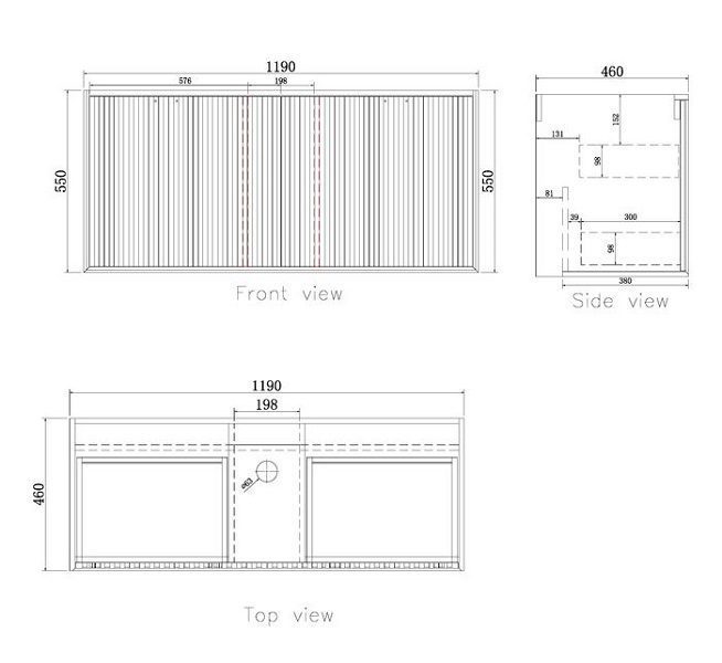 Marlo Wave Matte Black 1200 Free Standing Vanity - Image 3