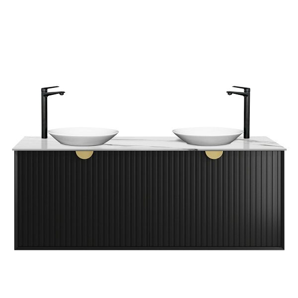 Marlo Wave Matte Black 1500 Wall Hung Vanity - Image 5