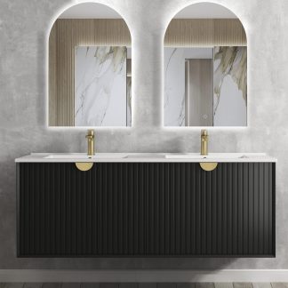 Marlo Wave Matte Black 1500 Wall Hung Vanity