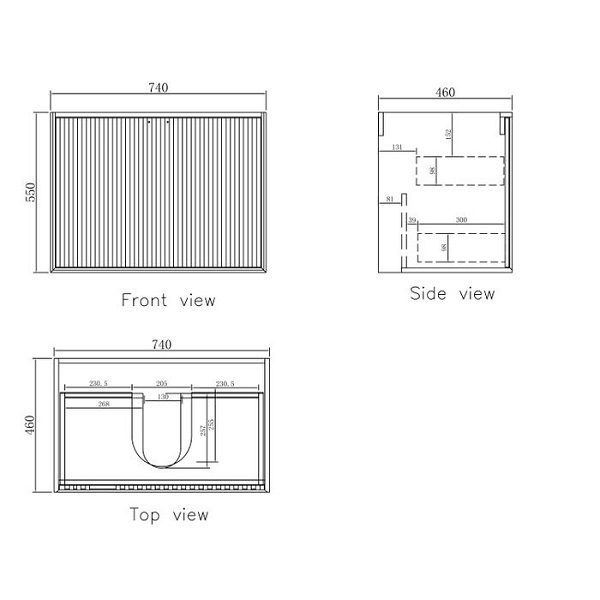 Marlo Wave Matte Black 750 Wall Hung Vanity - Image 5