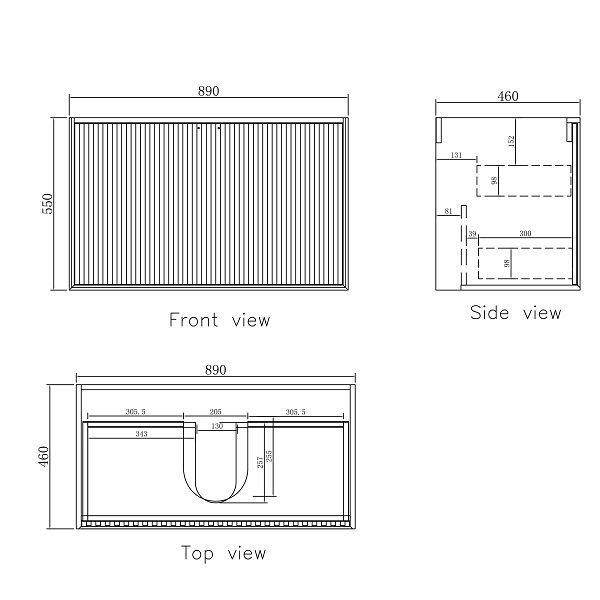 Marlo Wave Matte Black 900 Free Standing Vanity - Image 5