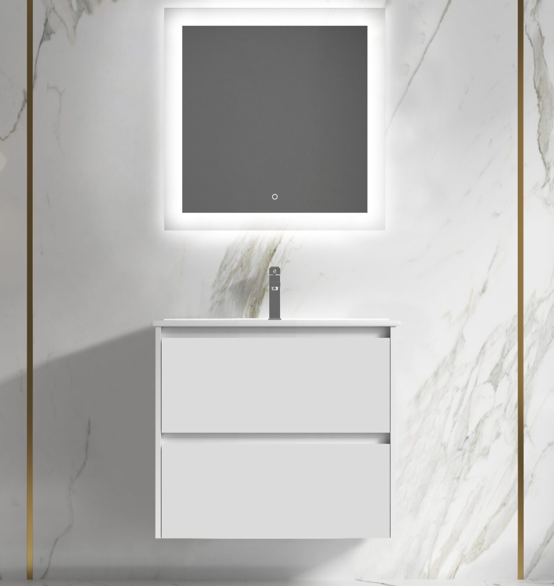 Malibu PVC 750 Vanity Finger Pull Wall Hung