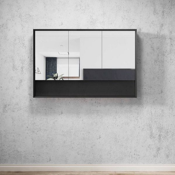 Marlo Matte Black 1200mm Shaving Cabinet - Image 2