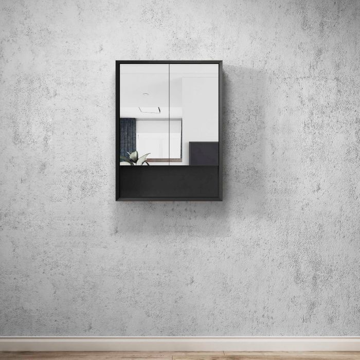 Marlo Matte Black 600mm Shaving Cabinet - Image 3