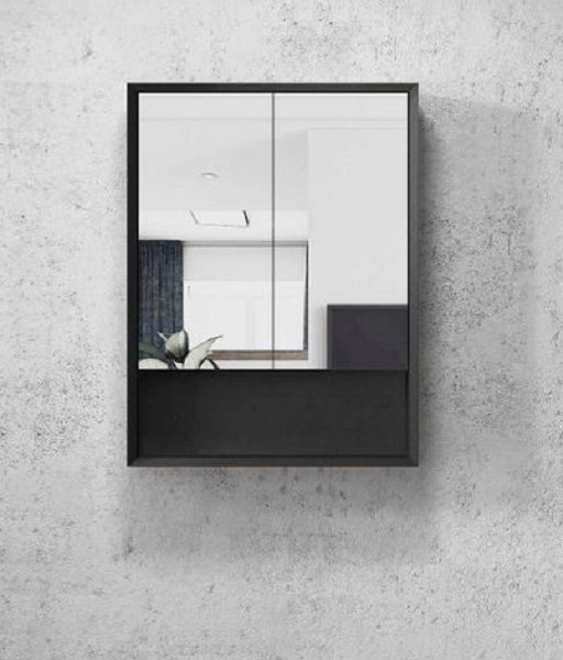 Marlo Matte Black 600mm Shaving Cabinet
