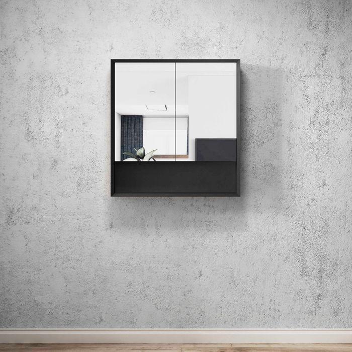 Marlo Matte Black 750mm Shaving Cabinet - Image 2