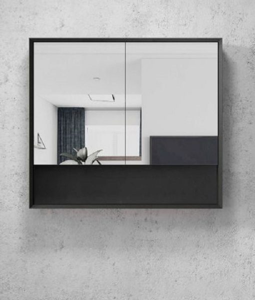Marlo Matte Black 900mm Shaving Cabinet