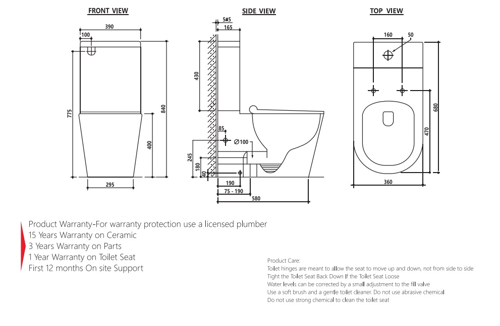 Mezio Rimless Back To Wall Toilet Suite - Image 2