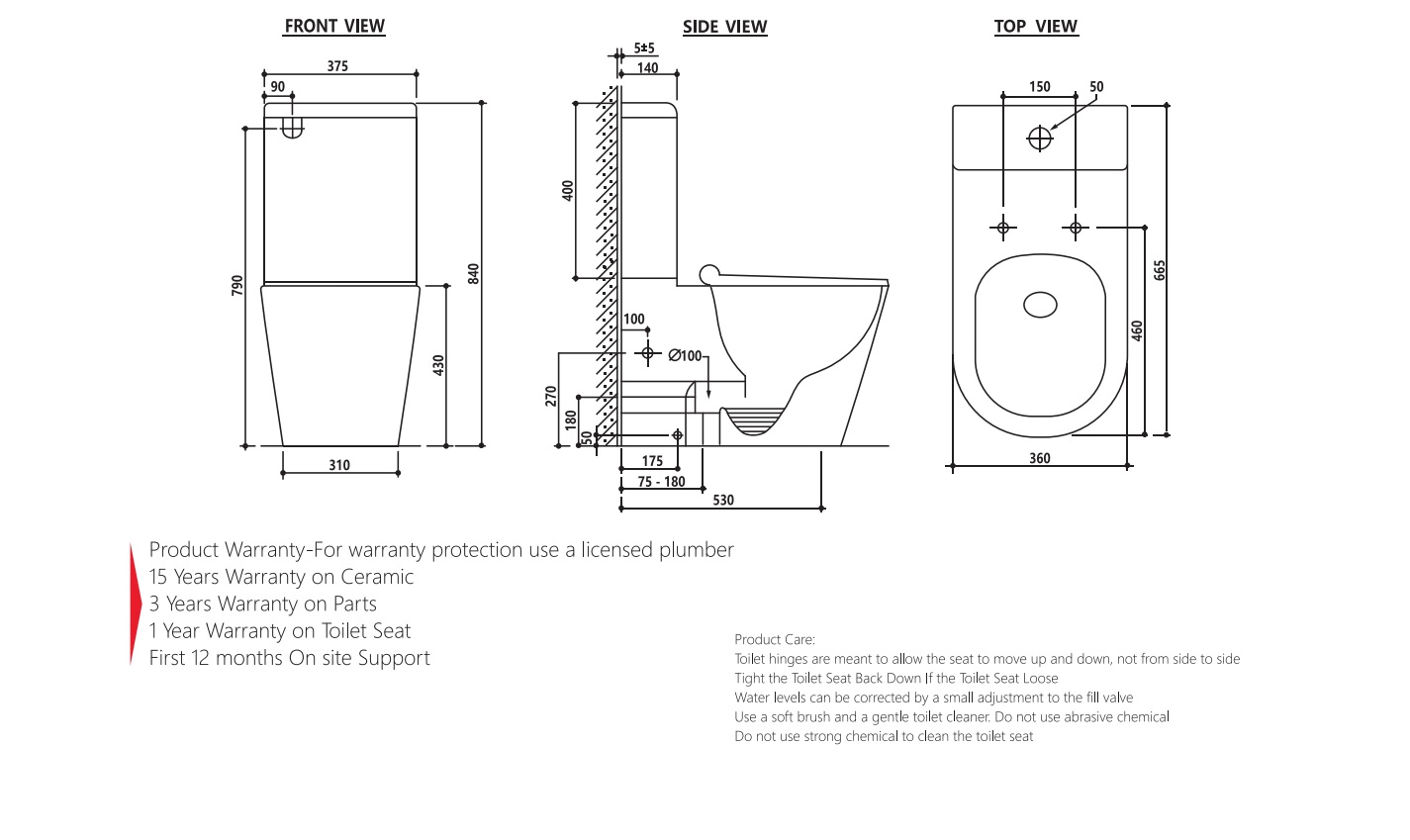 Vera Tornado Back To Wall Toilet Suite - Image 2