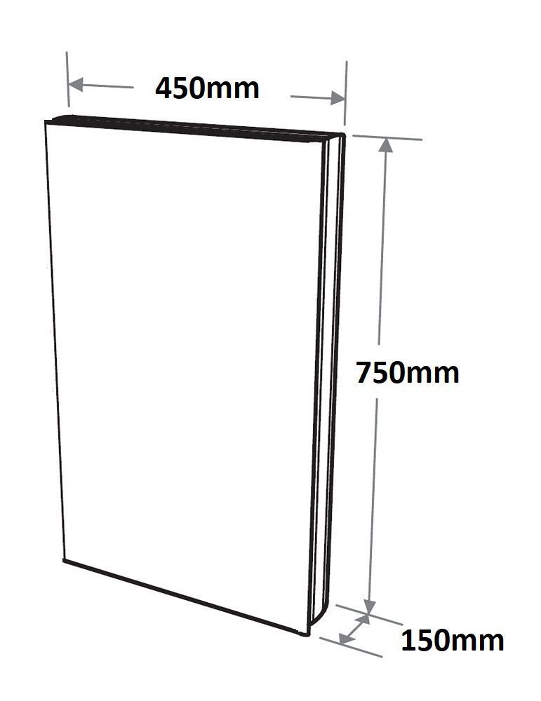 PVC Shaving Mirror Cabinet 450 Pencil Edge - Image 4