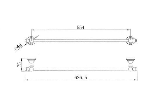 Medoc Single Towel Rail 600mm Brushed Nickel - Image 2