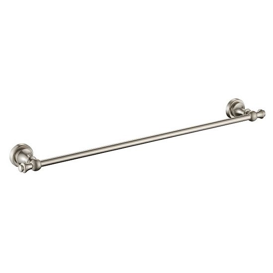 Medoc Single Towel Rail 600mm Brushed Nickel