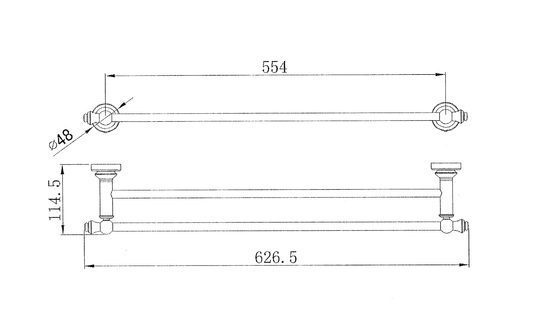 Medoc Double Towel Rail 600mm Chrome - Image 2
