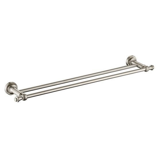 Medoc Double Towel Rail 600mm Brushed Nickel