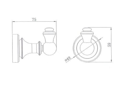 Medoc Single Robe Hook Brushed Bronze - Image 2