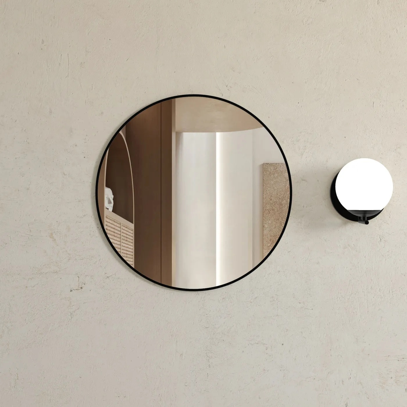London Matte Black Framed Mirror