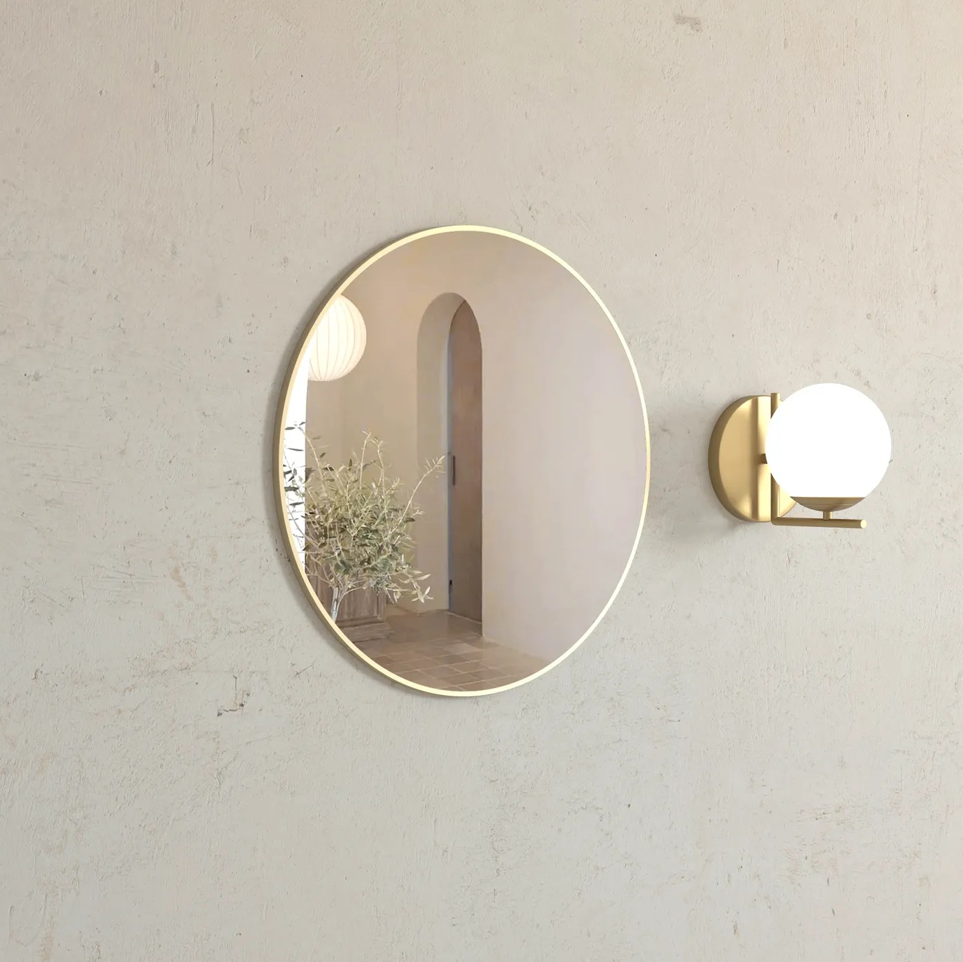 London Brushed Gold Framed Mirror - Image 2