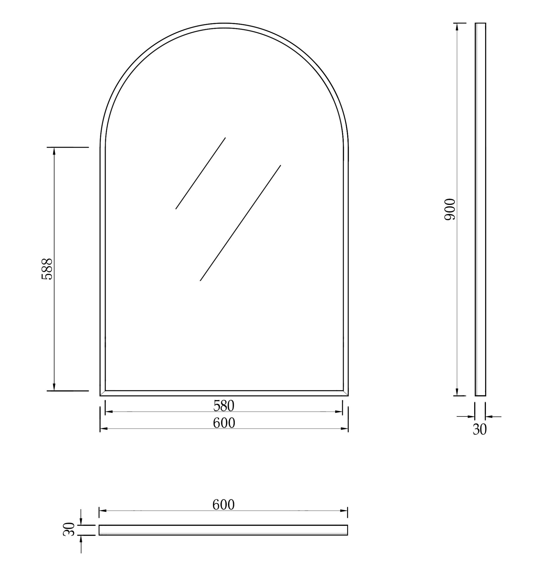 Archie Matte Black Framed Mirror - Image 4