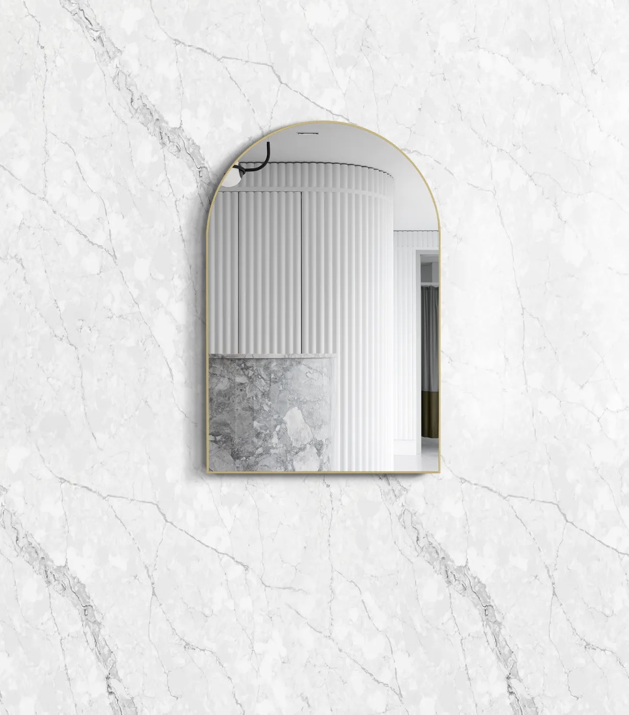 Archie Brushed Gold Framed Mirror