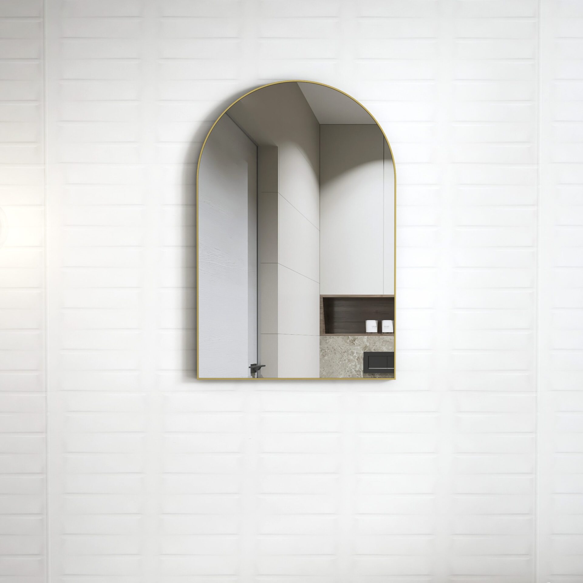 Archie Brushed Gold Framed Mirror - Image 4