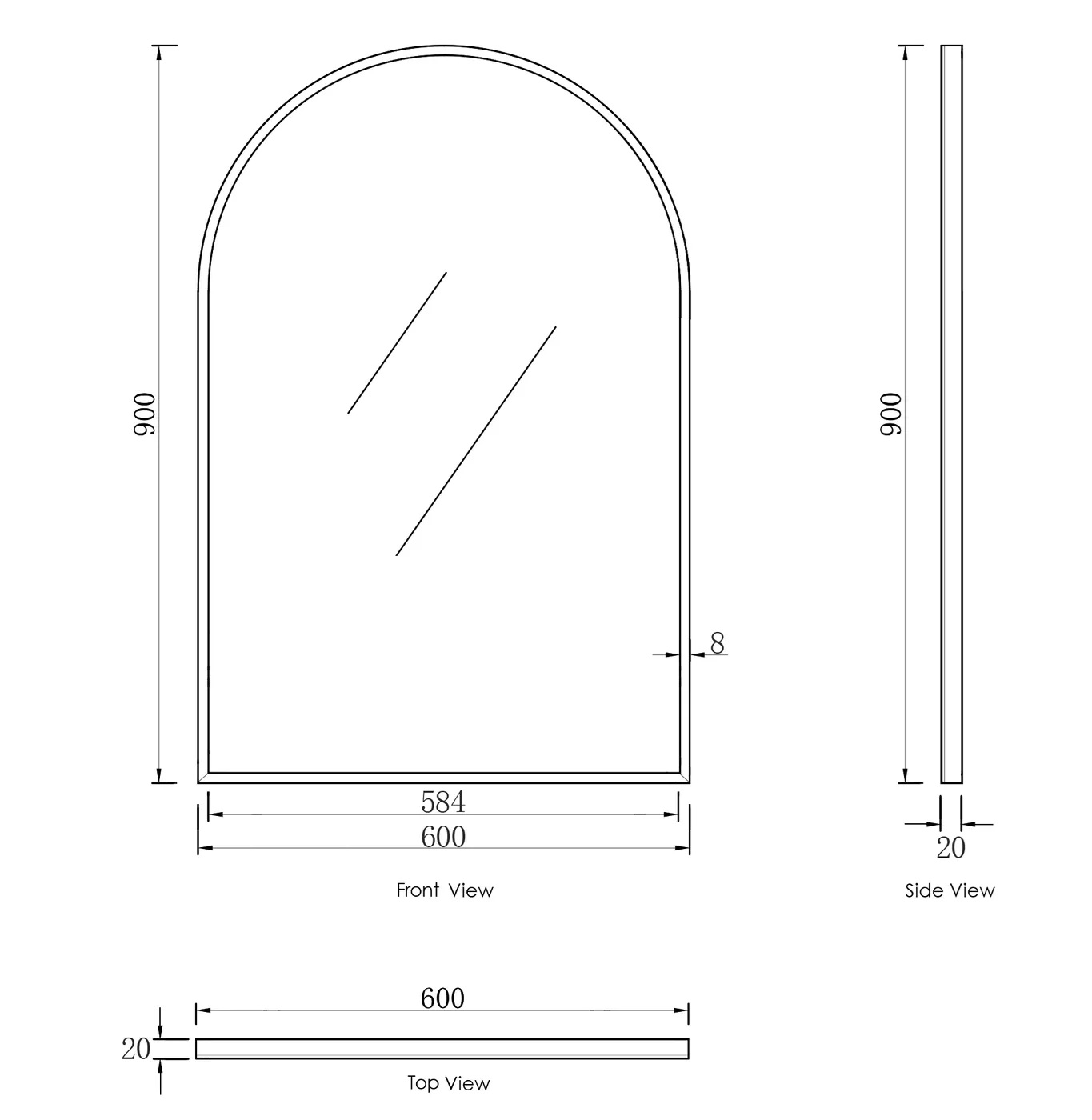 Archie Matte White Framed Tuffi Mirror - Image 3