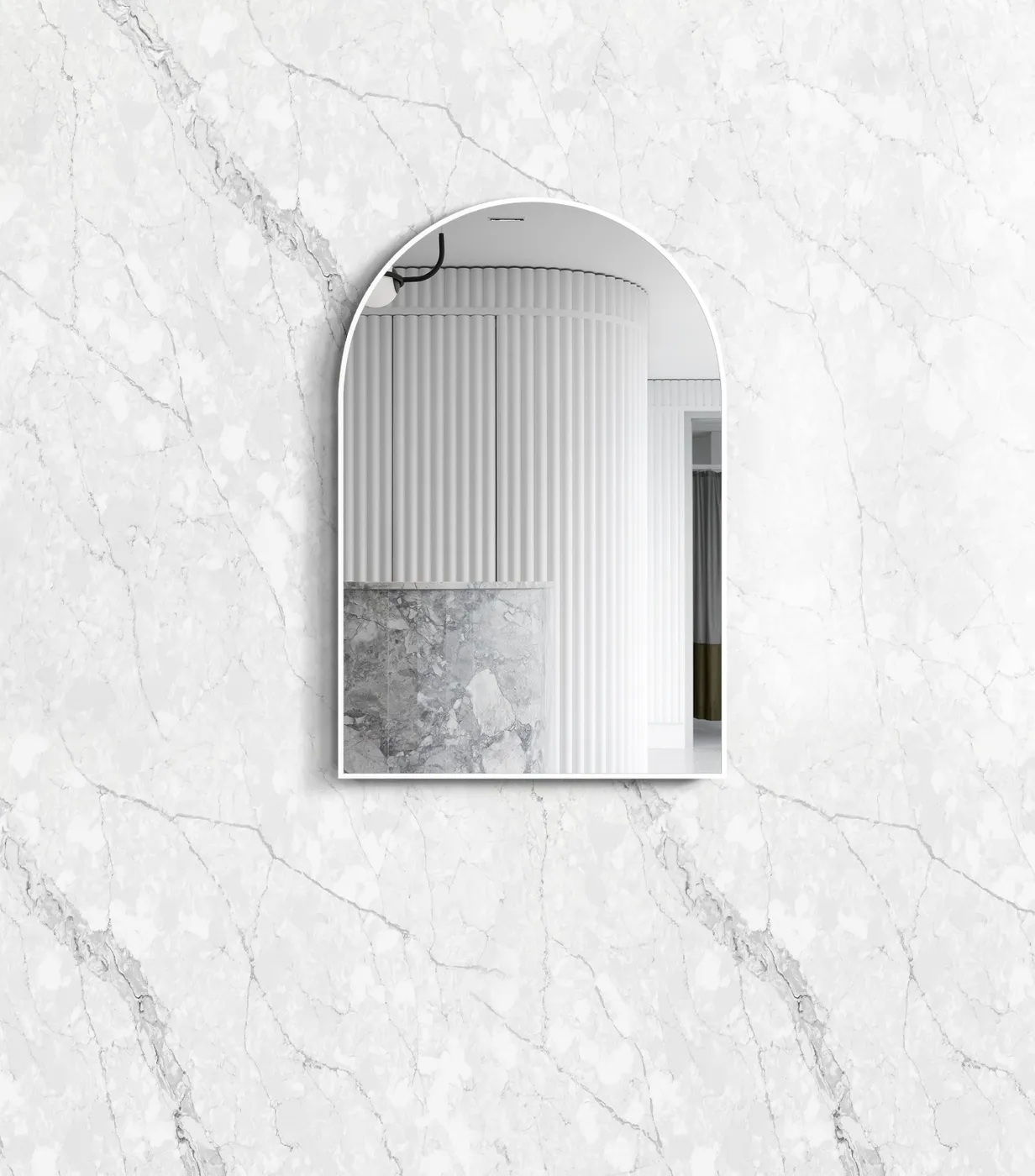 Archie Matte White Framed Tuffi Mirror