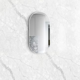 Noosa Matte White Framed Tuffi Mirror