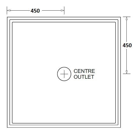 Flinders SMC Shower Base 900 x 900 Centre Waste - Image 2