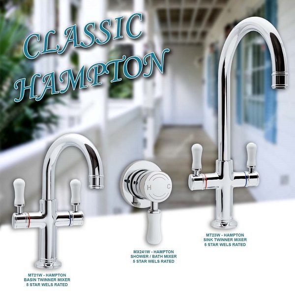 Sylva Twinner Basin Mixer Chrome-White - Image 3