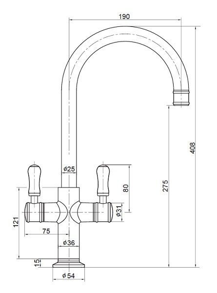 Sylva Twinner Sink Mixer Chrome-White - Image 2