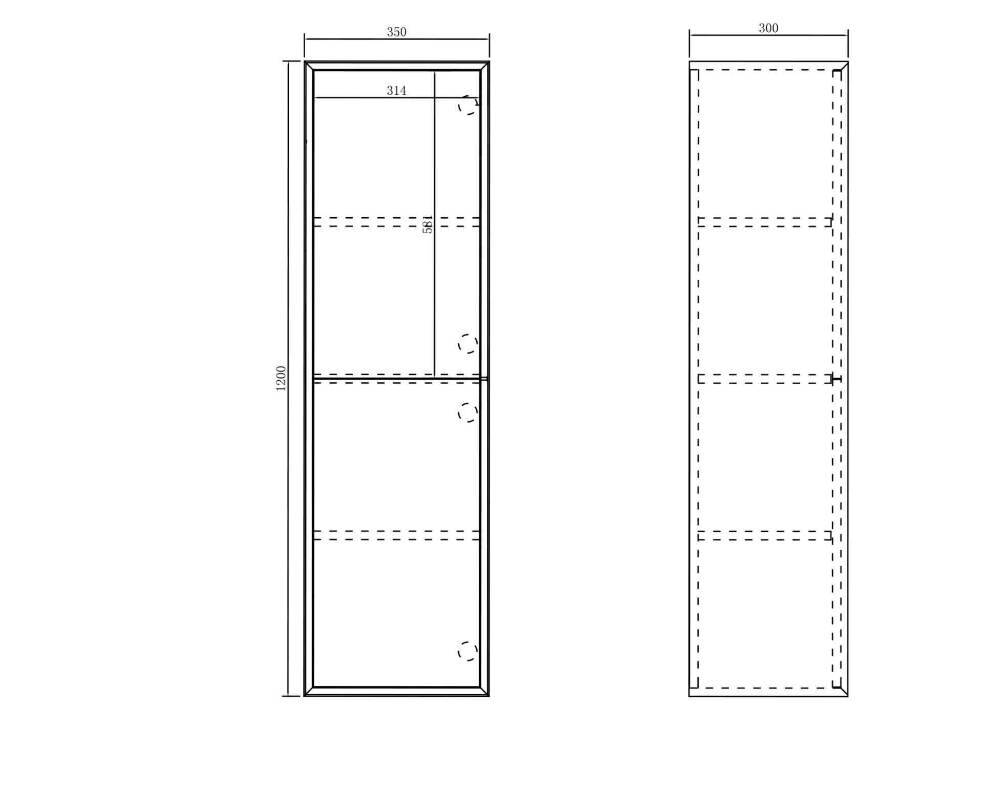 Noosa Tall Boy Matte White Wall Hung - Image 3