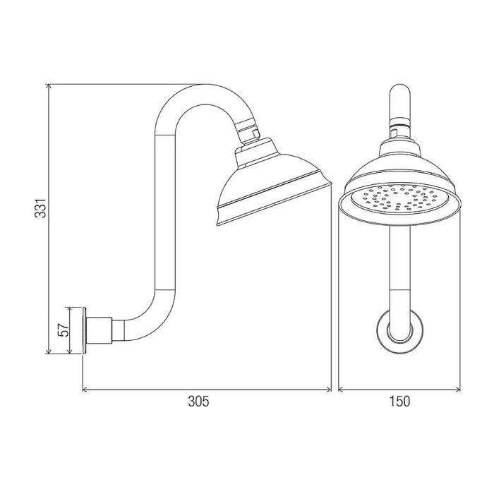 Paddington Swan Neck Shower Chrome - Image 2
