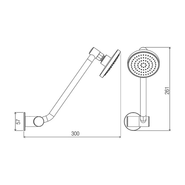 Streamjet Clicklock Arm Shower Matte Black - Image 2