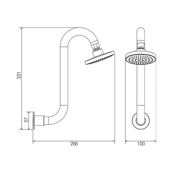 Streamjet Swan Neck Arm Shower 6.5 Matte Black - Image 3
