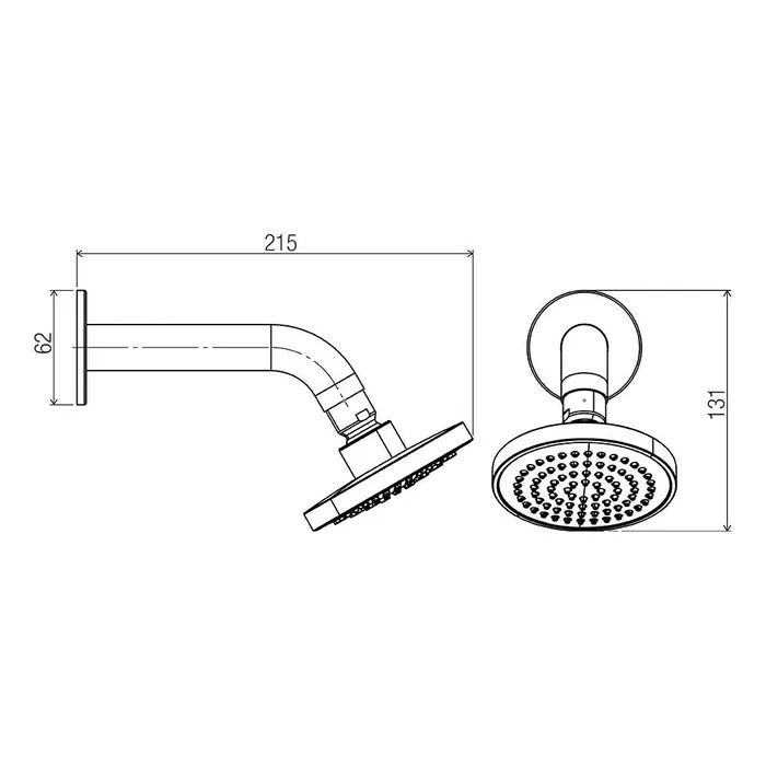 Streamjet Downswept Arm Shower Matte Black - Image 2