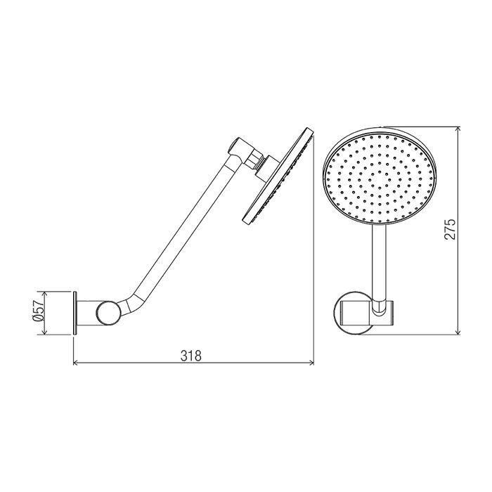 Streamjet XL Clicklock Arm Shower Chrome - Image 2