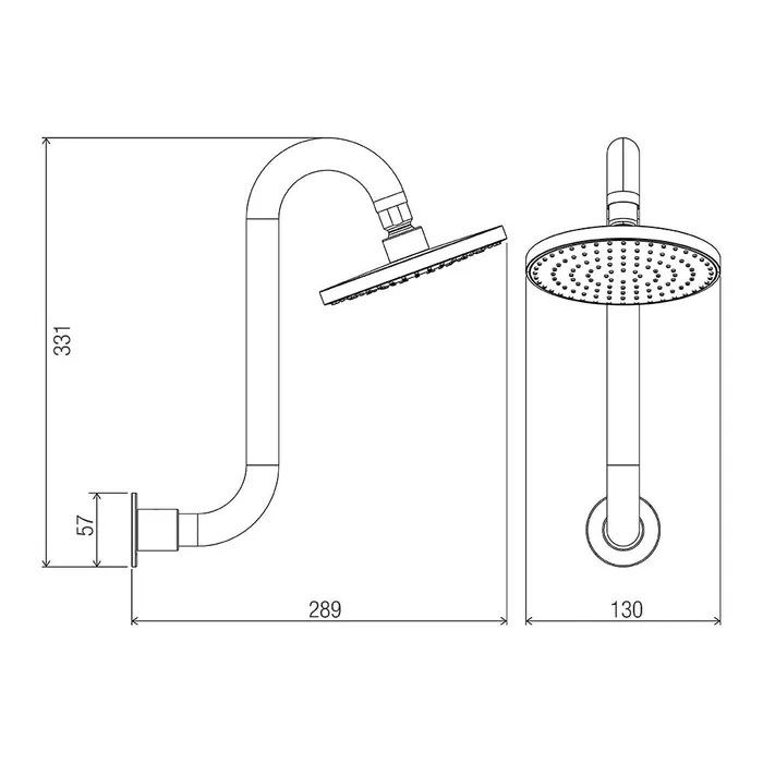 Streamjet XL Swan Neck Arm Shower Brushed Nickel - Image 2
