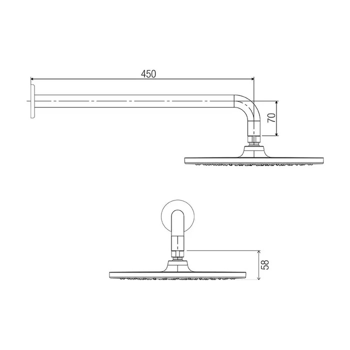 Cosmic Horizontal Wall Shower 450 Chrome - Image 2