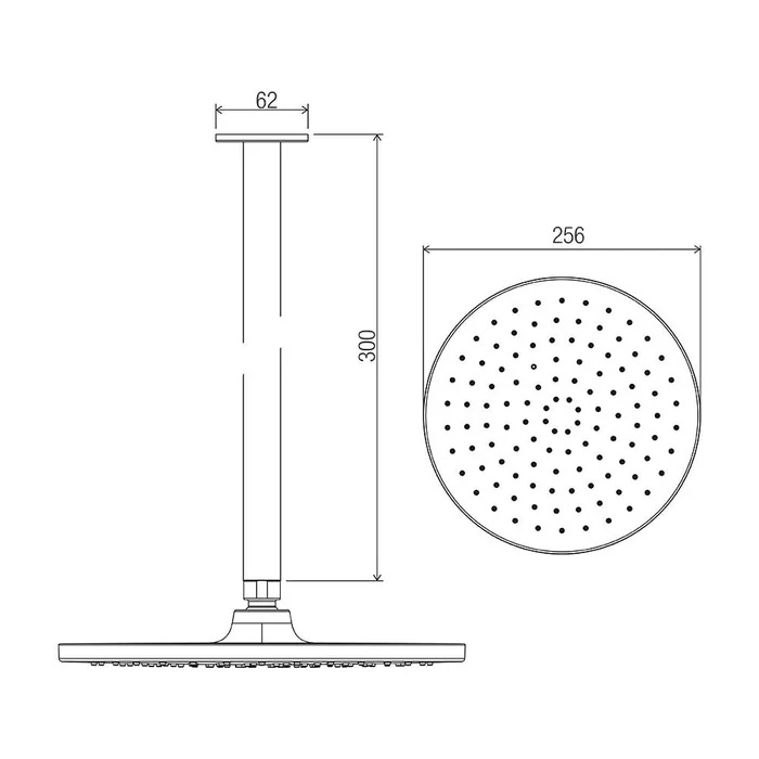 Cosmic 300mm Ceiling Shower Matte Black - Image 2