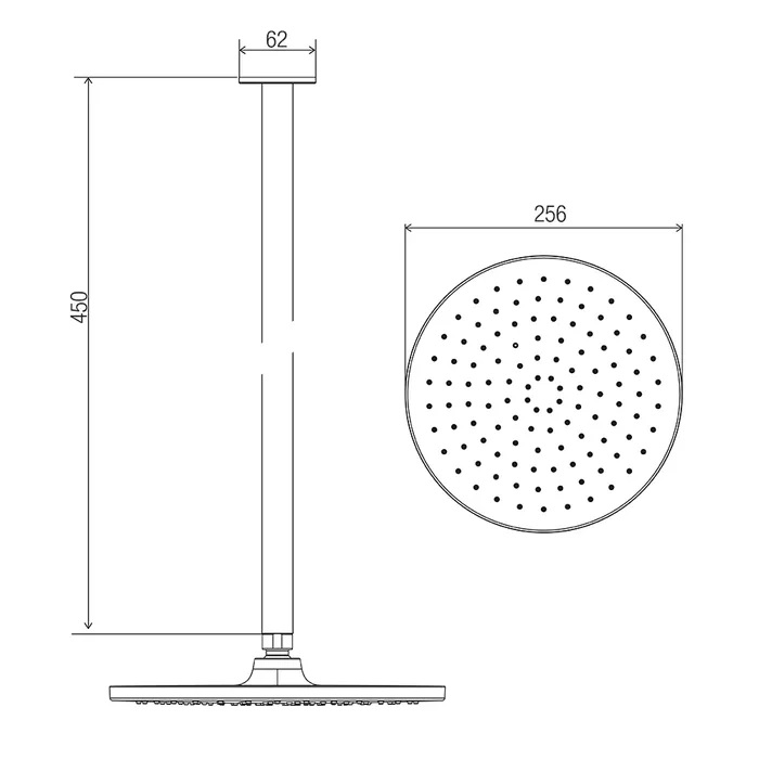 Cosmic 450mm Ceiling Shower Brushed Nickel - Image 2