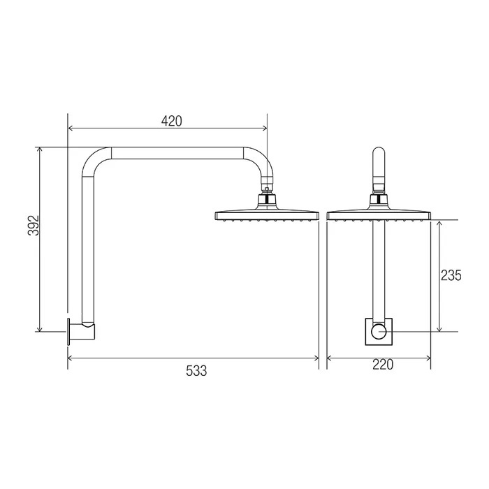 Quewb Swivel Crane Wall Shower Chrome - Image 2
