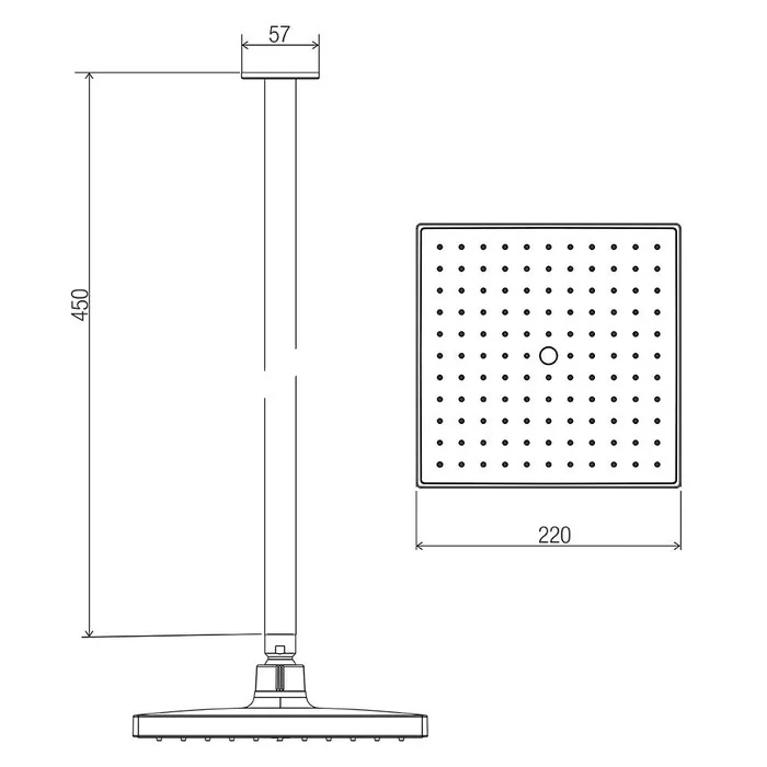 Quewb 450mm Ceiling Shower Chrome - Image 2