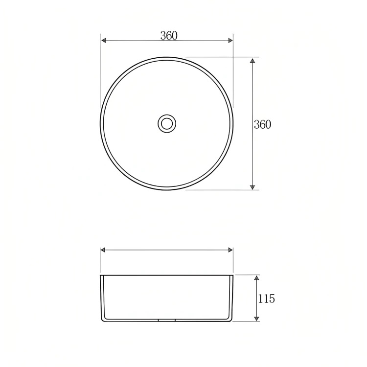 Radius Round Basin Marble 360mm - Image 3